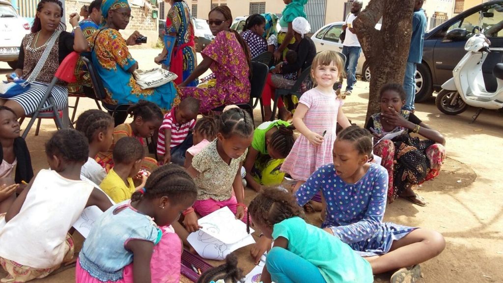 Anya with local children Donegaltown Presbyterian Church Baker Bulletin